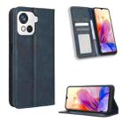 For Blackview OSCAL C80 Magnetic Buckle Retro Texture Leather Phone Case(Blue) - 1