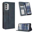 For Nokia G60 5G Magnetic Buckle Retro Texture Leather Phone Case(Blue) - 1