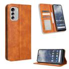 For Nokia G60 5G Magnetic Buckle Retro Texture Leather Phone Case(Brown) - 1