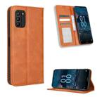 For Nokia G100 Magnetic Buckle Retro Texture Leather Phone Case(Brown) - 1