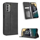 For Nokia G400 Magnetic Buckle Retro Texture Leather Phone Case(Black) - 1