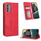 For Nokia G400 Magnetic Buckle Retro Texture Leather Phone Case(Red) - 1