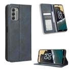 For Nokia G400 Magnetic Buckle Retro Texture Leather Phone Case(Blue) - 1
