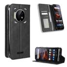 For Oukitel WP19 Magnetic Buckle Retro Texture Leather Phone Case(Black) - 1