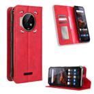 For Oukitel WP19 Magnetic Buckle Retro Texture Leather Phone Case(Red) - 1