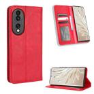 For Honor 70 5G Magnetic Buckle Retro Texture Leather Phone Case(Red) - 1