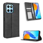 For Honor X8 5G Magnetic Buckle Retro Texture Leather Phone Case(Black) - 1