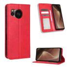 For Sharp Aquos Sense7 Plus Magnetic Buckle Retro Texture Leather Phone Case(Red) - 1