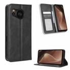 For Sharp Aquos Sense7 Magnetic Buckle Retro Texture Leather Phone Case(Black) - 1