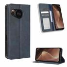 For Sharp Aquos Sense7 Magnetic Buckle Retro Texture Leather Phone Case(Blue) - 1