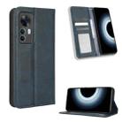 For Xiaomi 12T / Redmi K50 Ultra Magnetic Buckle Retro Texture Leather Phone Case(Blue) - 1