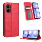 For Xiaomi Poco M4 5G Magnetic Buckle Retro Texture Leather Phone Case(Red) - 1