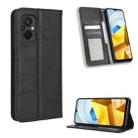 For Xiaomi Poco M5 Magnetic Buckle Retro Texture Leather Phone Case(Black) - 1