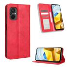 For Xiaomi Poco M5 Magnetic Buckle Retro Texture Leather Phone Case(Red) - 1