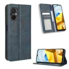 For Xiaomi Poco M5 Magnetic Buckle Retro Texture Leather Phone Case(Blue) - 1