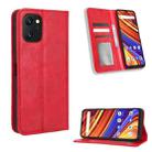 For UMIDIGI Power 7 Max Magnetic Buckle Retro Texture Leather Phone Case(Red) - 1