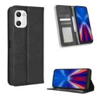 For UMIDIGI C1 Magnetic Buckle Retro Texture Leather Phone Case(Black) - 1