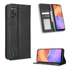 For ZTE Blade A52 Lite Magnetic Buckle Retro Texture Leather Phone Case(Black) - 1