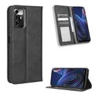 For ZTE Blade A72 5G Magnetic Buckle Retro Texture Leather Phone Case(Black) - 1