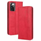 For ZTE Blade A72 5G Magnetic Buckle Retro Texture Leather Phone Case(Red) - 1