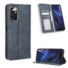 For ZTE Blade A72 5G Magnetic Buckle Retro Texture Leather Phone Case(Blue) - 1