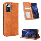 For ZTE Blade A72 5G Magnetic Buckle Retro Texture Leather Phone Case(Brown) - 1