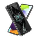 For Samsung Galaxy S23+ 5G Colored Drawing Clear TPU Phone Protective Case(Black Wolf) - 1