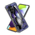 For Samsung Galaxy S23 Ultra 5G Colored Drawing Clear TPU Phone Protective Case(Butterfly) - 1