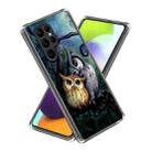 For Samsung Galaxy S23 Ultra 5G Colored Drawing Clear TPU Phone Protective Case(Two Owls) - 1