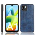 For Xiaomi Redmi A1 Sewing Cow Pattern Skin PC + PU + TPU Phone Case(Blue) - 1