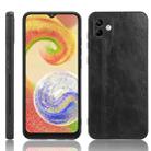 For Samsung Galaxy A04 4G Sewing Cow Pattern Skin PC + PU + TPU Phone Case(Black) - 1