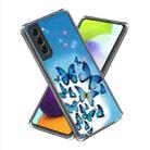 For Samsung Galaxy S23 5G Colored Drawing Clear TPU Phone Protective Case(Blue Butterfly) - 1
