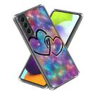 For Samsung Galaxy S23+ 5G Colored Drawing Clear TPU Phone Protective Case(Heart) - 1