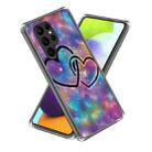 For Samsung Galaxy S23 Ultra 5G Colored Drawing Clear TPU Phone Protective Case(Heart) - 1
