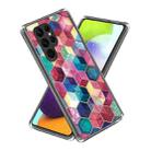 For Samsung Galaxy S23 Ultra 5G Colored Drawing Clear TPU Phone Protective Case(Color Hexagon) - 1