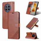 For Huawei Mate 50 Pro AZNS Sheepskin Texture Flip Leather Phone Case(Brown) - 1