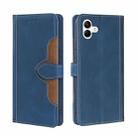 For Samsung Galaxy A04 Skin Feel Magnetic Buckle Leather Phone Case(Blue) - 1