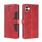 For Samsung Galaxy A04 Skin Feel Magnetic Buckle Leather Phone Case(Red) - 1