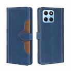 For Honor X8 5G/X6 Skin Feel Magnetic Buckle Leather Phone Case(Blue) - 1