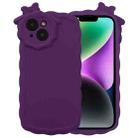 For iPhone 14 Bowknot Liquid Silicone Phone Case(Purple) - 1