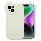 For iPhone 14 Bowknot Liquid Silicone Phone Case(White) - 1