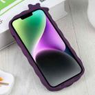 For iPhone 14 Plus Bowknot Liquid Silicone Phone Case(Purple) - 3
