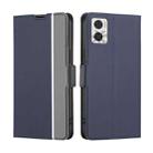 For Motorola Moto E22/E22i Twill Texture Side Buckle Leather Phone Case(Blue) - 1