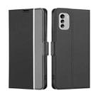 For Nokia G60 5G Twill Texture Side Buckle Leather Phone Case(Black) - 1