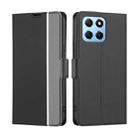 For Honor X8 5G/X6 Twill Texture Side Buckle Leather Phone Case(Black) - 1