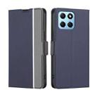 For Honor X8 5G/X6 Twill Texture Side Buckle Leather Phone Case(Blue) - 1