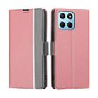 For Honor X8 5G/X6 Twill Texture Side Buckle Leather Phone Case(Pink) - 1