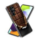 For Samsung Galaxy S23 Ultra 5G Colored Drawing Clear TPU Phone Protective Case(3D Chocolate) - 1
