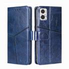 For Motorola Moto E22/E22i Geometric Stitching Horizontal Flip Leather Phone Case(Blue) - 1