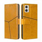 For Motorola Moto E22/E22i Geometric Stitching Horizontal Flip Leather Phone Case(Yellow) - 1